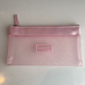 Mary Kay cosmetic bag pink make up mesh transparent zipper new